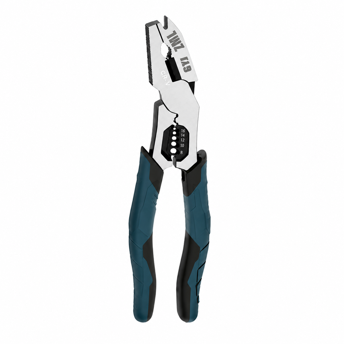 8-in-1 CR-V steel wire stripper pliers with sharp blades