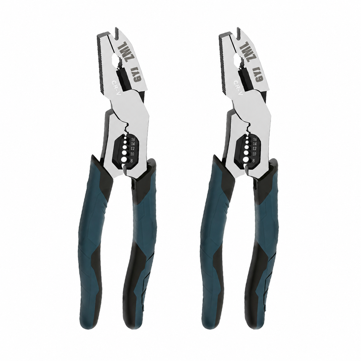 8-in-1 CR-V steel wire stripper pliers with sharp blades