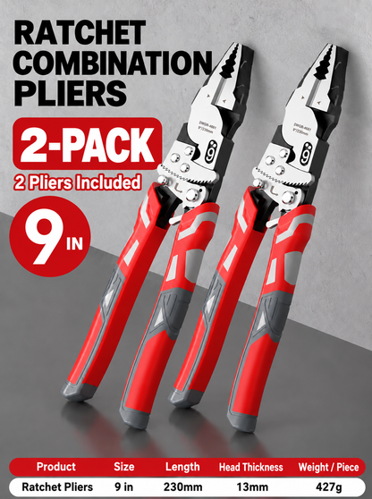 55-Steel Self-Locking Anti-Skid Ratchet Pliers