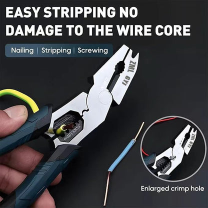 8-in-1 CR-V steel wire stripper pliers with sharp blades